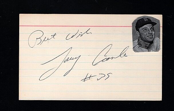 1959 JERRY CASALE-BOSTON RED SOX AUTOGRAPHED 3X5 CARD W/Photo Poster painting-(d.2019)