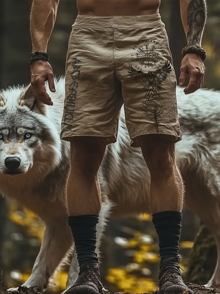 Viking Men's Algiz Rune Design Casual Pants / Rvogue / Rvogue