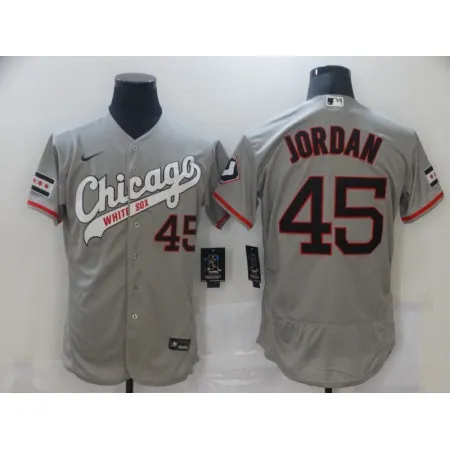 Men's Chicago White Sox #45 Michael Jordan Grey Flex Base Stitched Jersey W45O