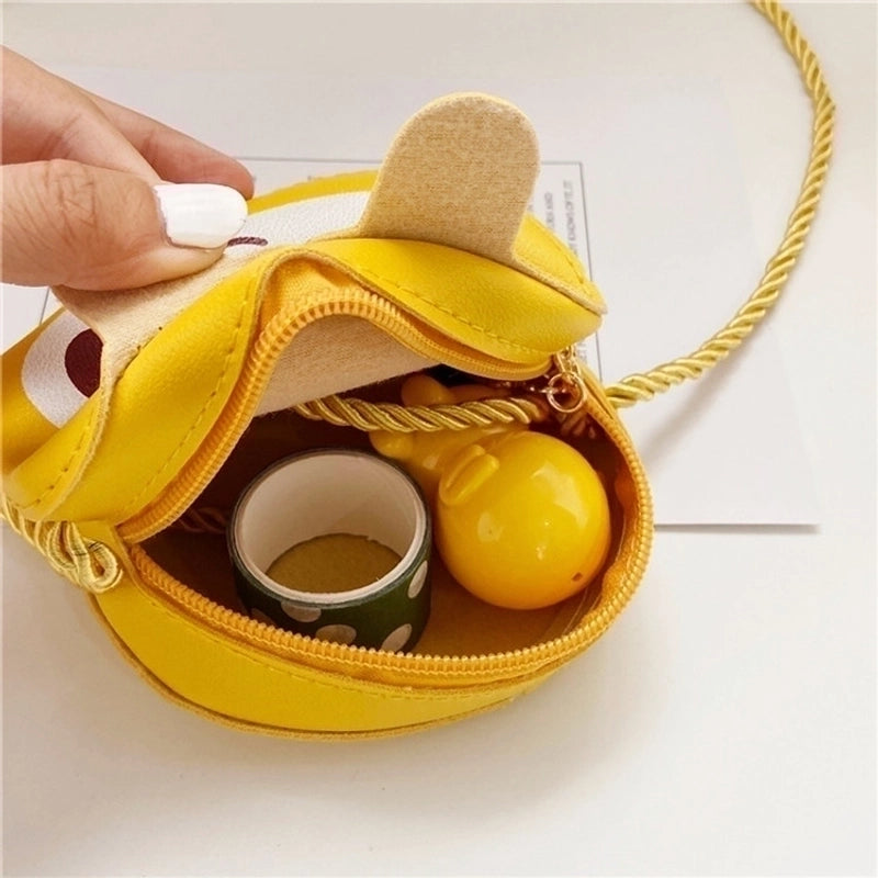 Kid’s Small Pu Leather Cartoon Cute Cylindrical Zipper Crossbody Bag