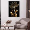 >SALE<5D DIY Diamond Painting Kits Black Gold Flowers Leaves Full Round Drill Art