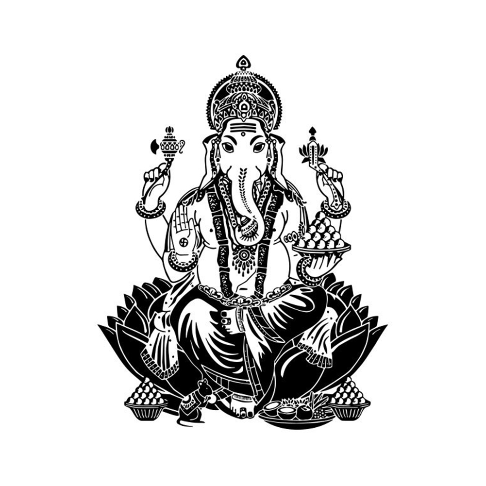 

3D Mandala Flower Elephant Wall Stickers Kids Bedroom Refrigerator Stickers, 501 Original
