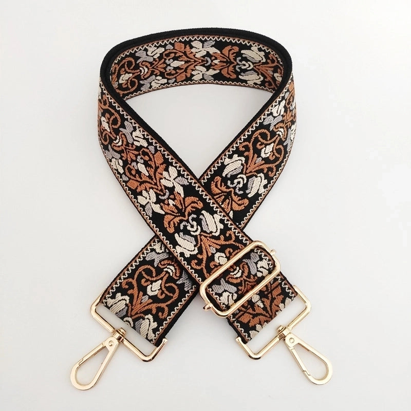 New Thick Color Ethnic Style Jacquard Wide Shoulder Strap Single Shoulder Crossbody Women Bag Accessories Long Strap Replacement Bag Strap