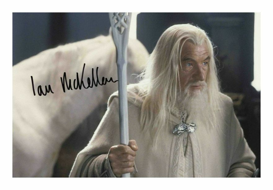 IAN MCKELLEN - LORD OF THE RINGS AUTOGRAPH SIGNED PP Photo Poster painting POSTER