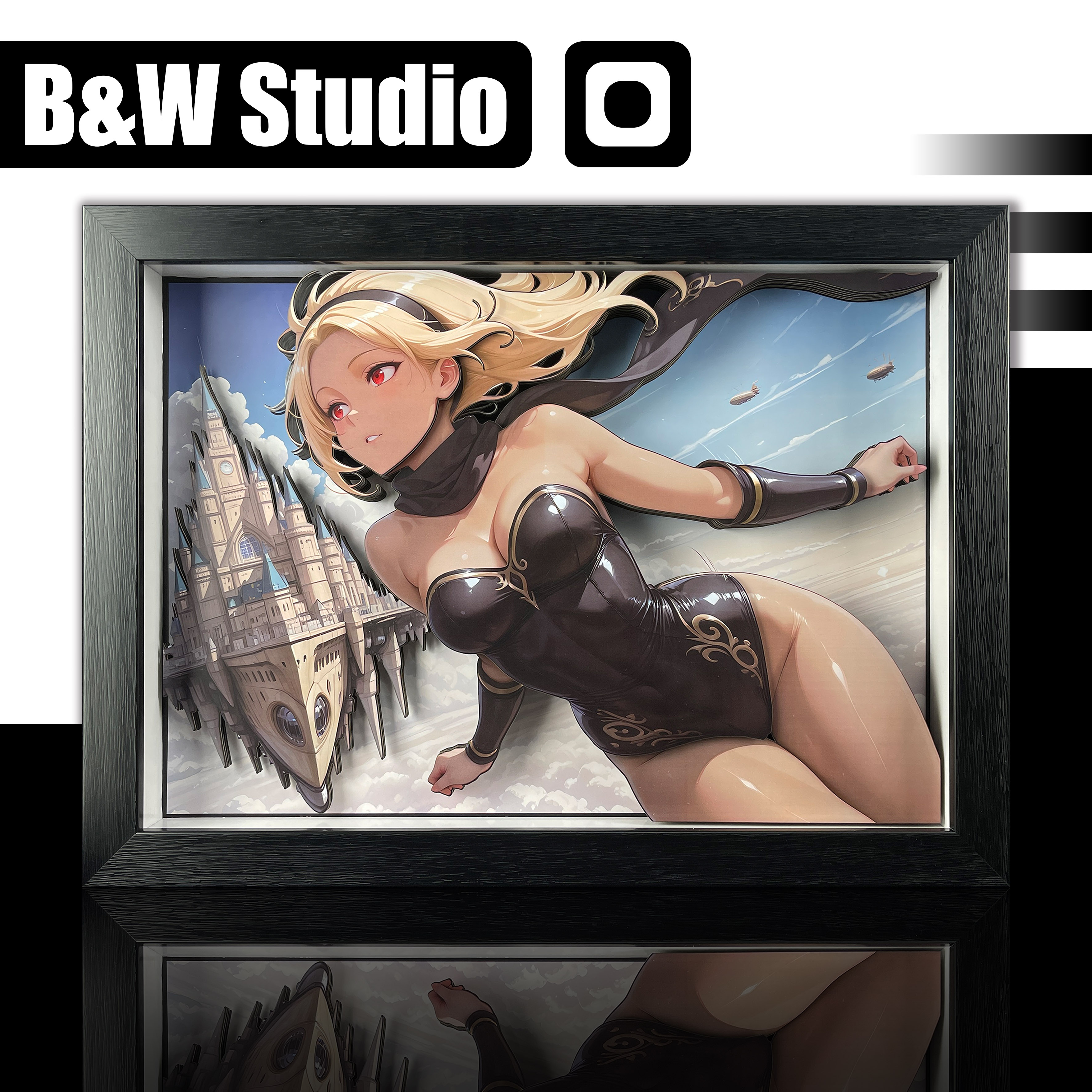 B&W Studio - Gravity Rush Kat 3D Art Panel KKRD-016 & KKRDSlim-016 Painting Scene-