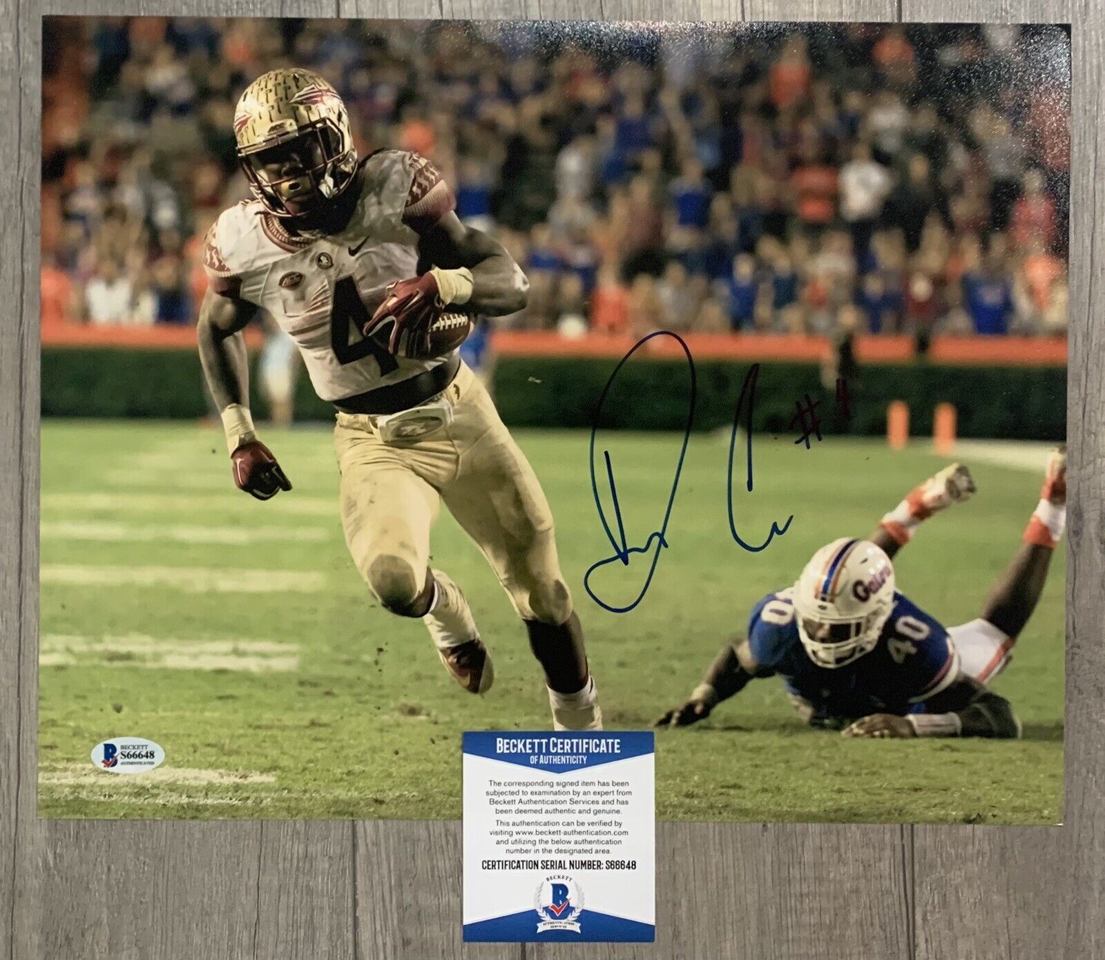 dalvin cook signed autographed 11 x 14 Photo Poster painting beckett bas coa