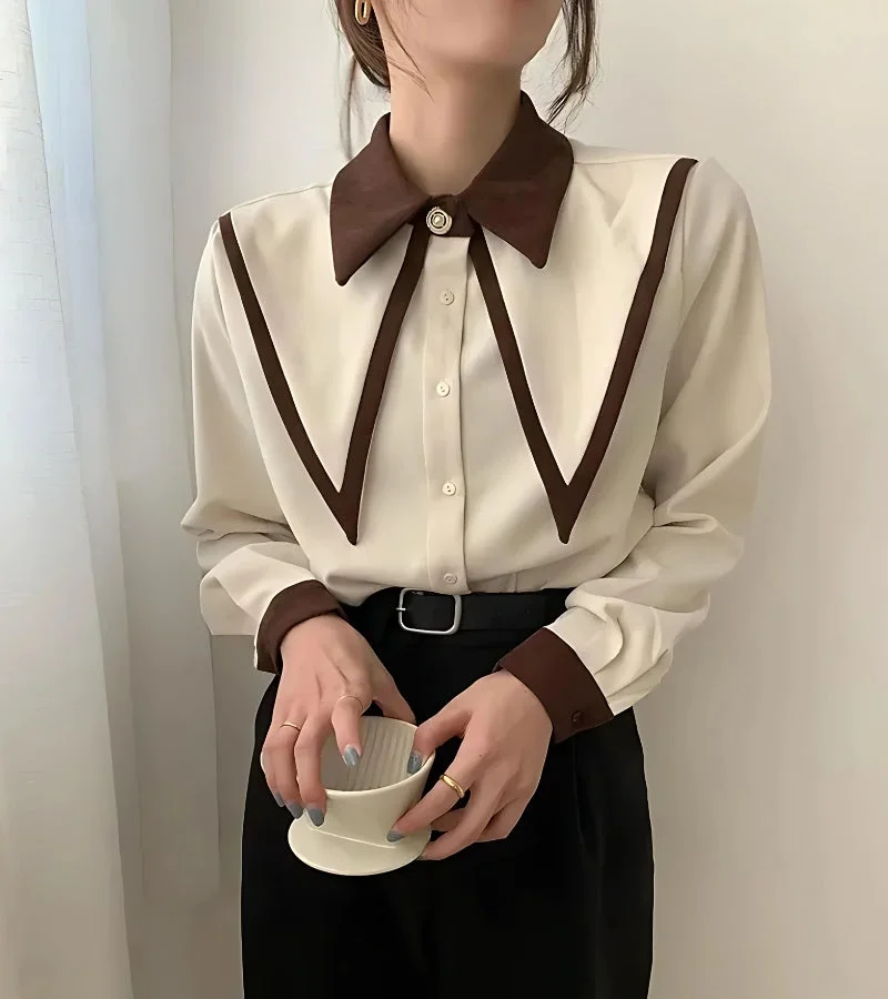 Brownm Academia Contrast Shirt