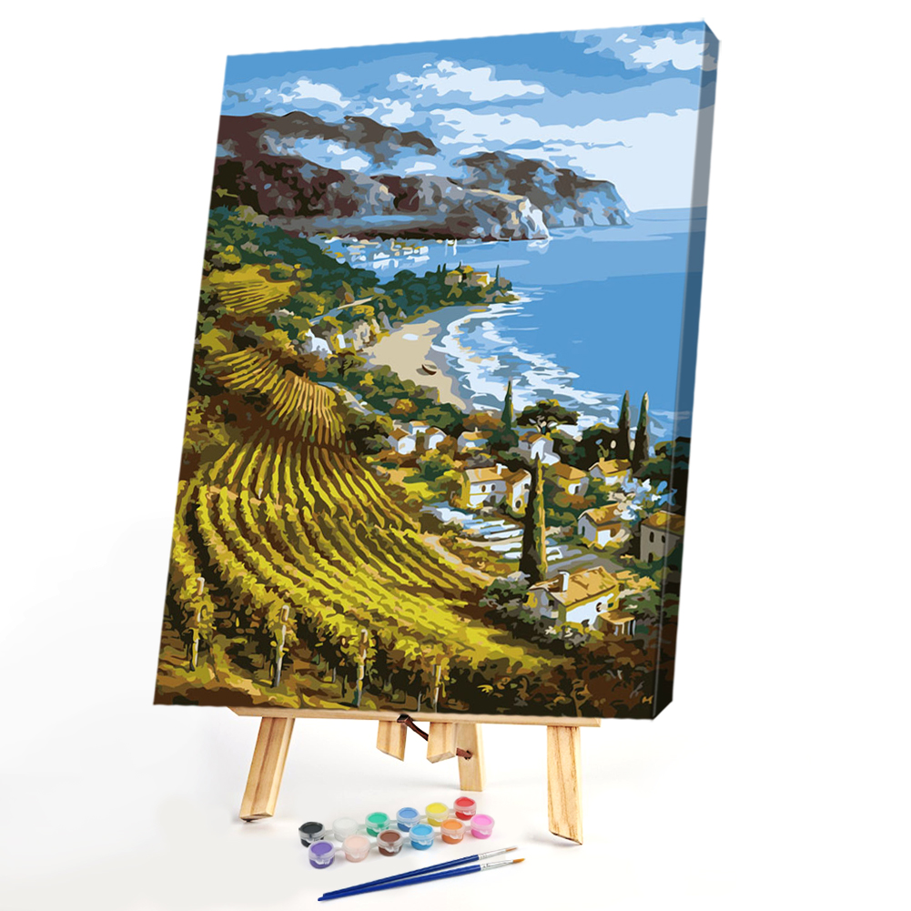 

40x50cm - Paint By Numbers Fields House, 501 Original