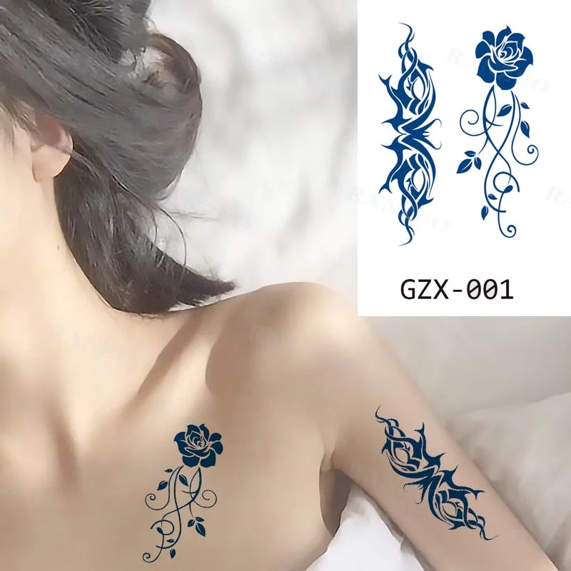 Waterproof Temporary Tattoos Stickers Temporary Tattoo for Women Men Fashion Art Tatoo Sticker Chest Stickers Neck Tattoo Fake