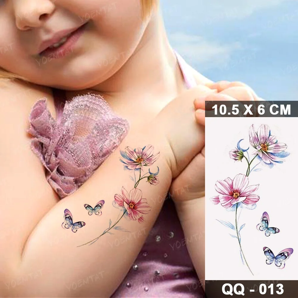 Sdrawing Temporary Tattoo Sticker Daisy Butterfly Feather Whale Dream Net Child Kid Baby Tatto Woman Girl Color Fake Tatoo Man