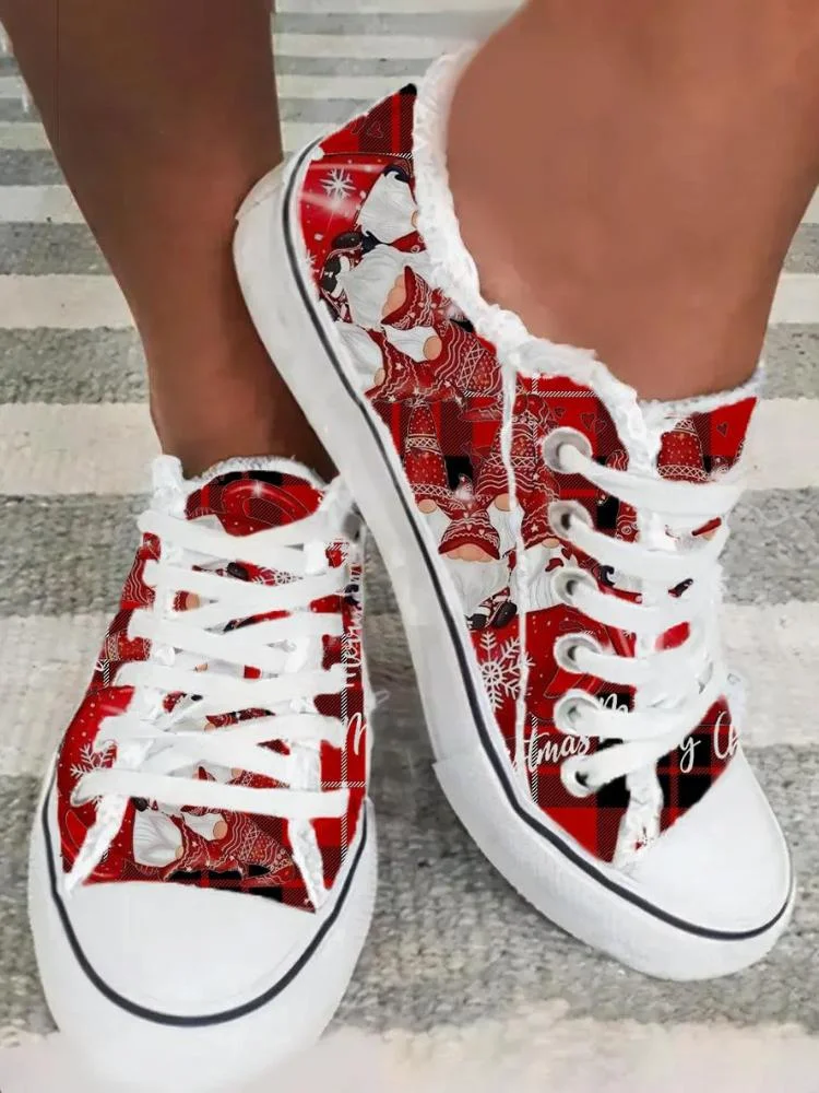 Christmas Gnome Daily Canvas Shoes