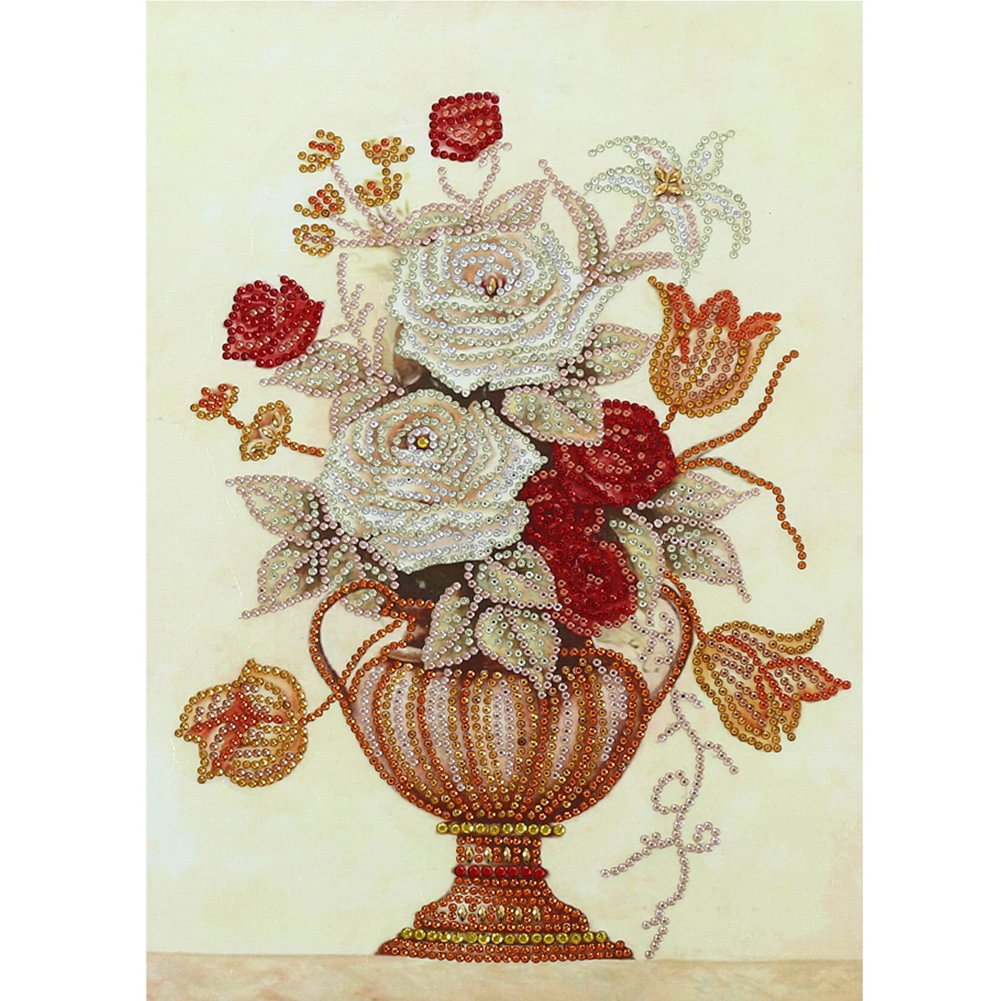 Flower Vase - Partial Drill - Special Diamond Painting