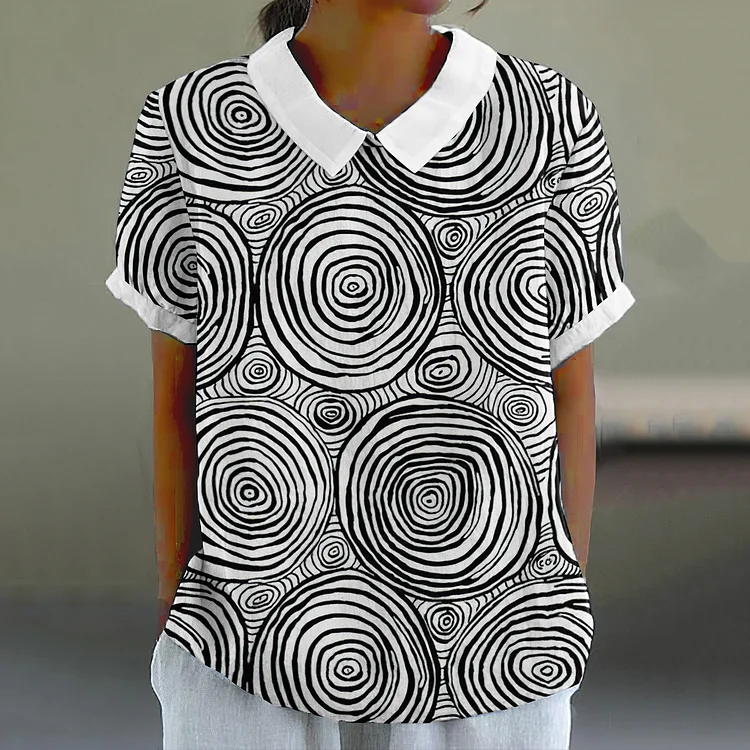 Comstylish Tree Ring Graphic Women's Shirt