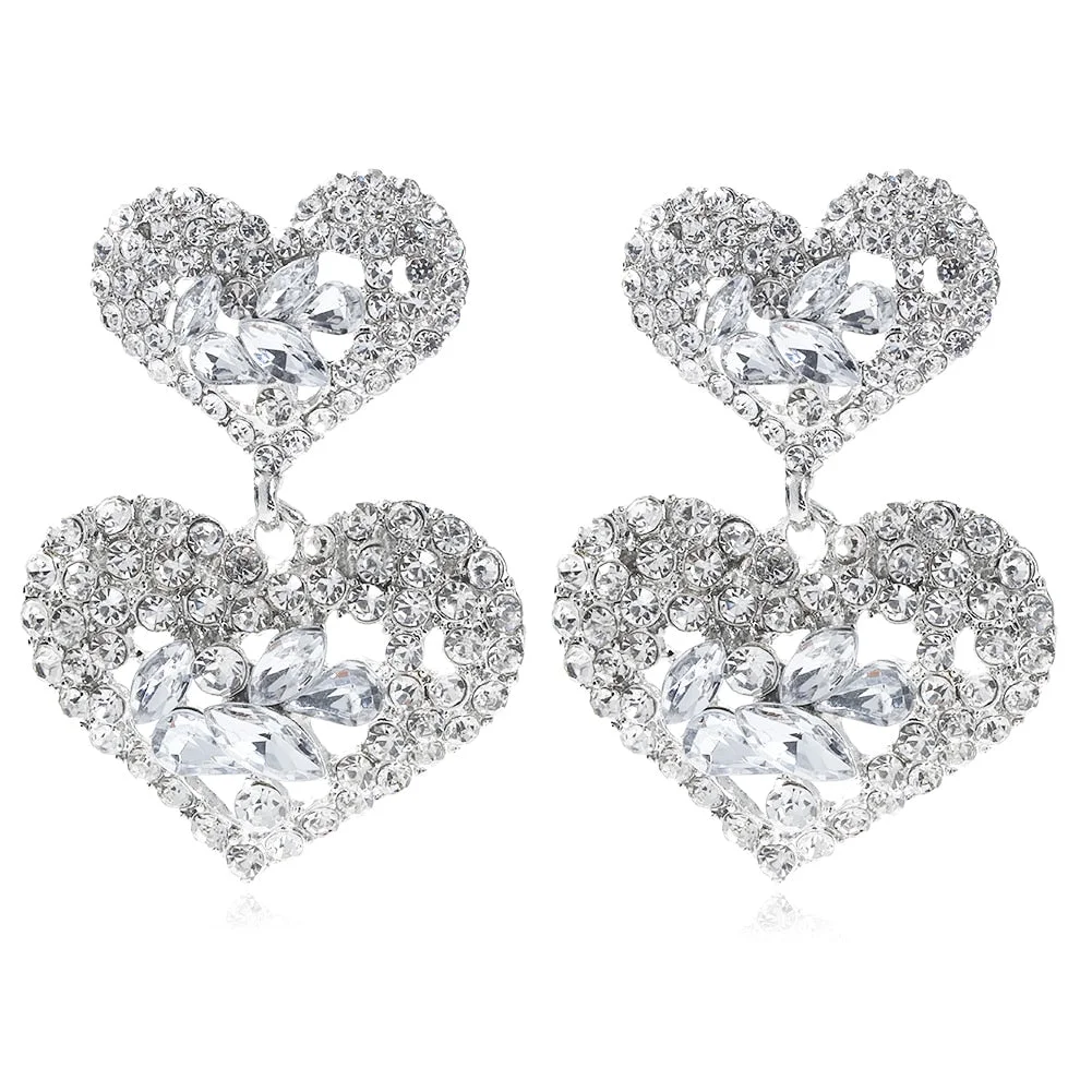 Dvacaman New Shiny Rhinestone Earrings Tassel Drop Earrings For Women Luxury Jewelry Long Dangle Earrings 2022 Party Accessories