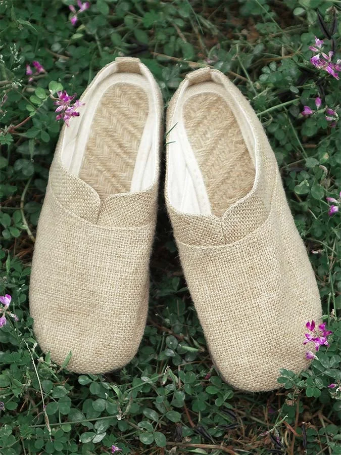 linen simple couple slippers socialshop