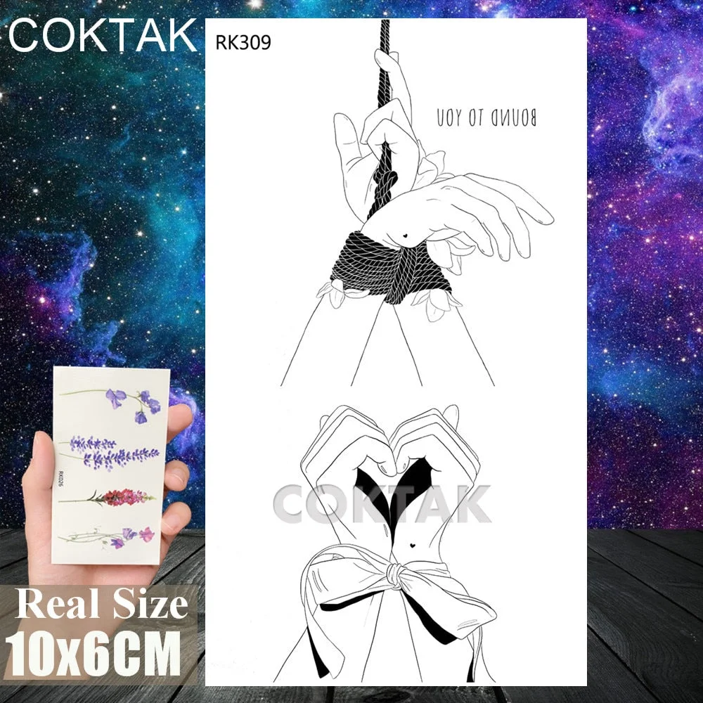 Sexy Red Lips Tooth Tongue Temporary Tattoos Sticker For Adult Body Art Painting Chest Tatoos Fake Waterproof Tattoo Paper