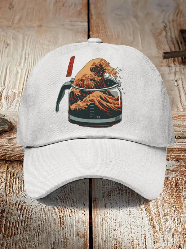 Men's Great Wave Off Kanagawa Print Casual Baseball Cap