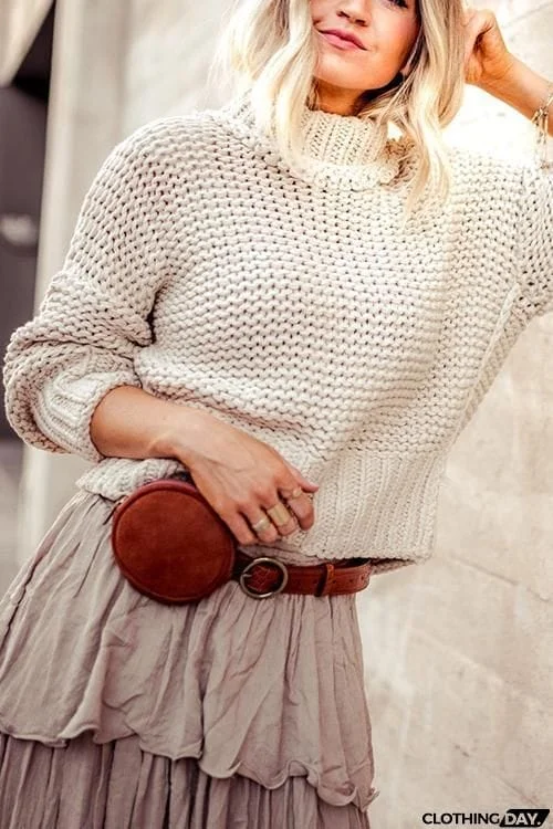 High Collar Loose Sweater