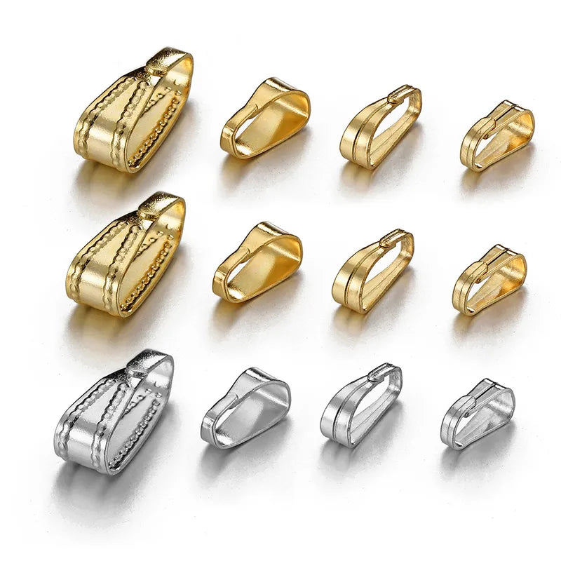 50 PCS/Package 7*2.4mm 304 Stainless Steel Geometric Melon Seed Buckle Jewelry Accessories
