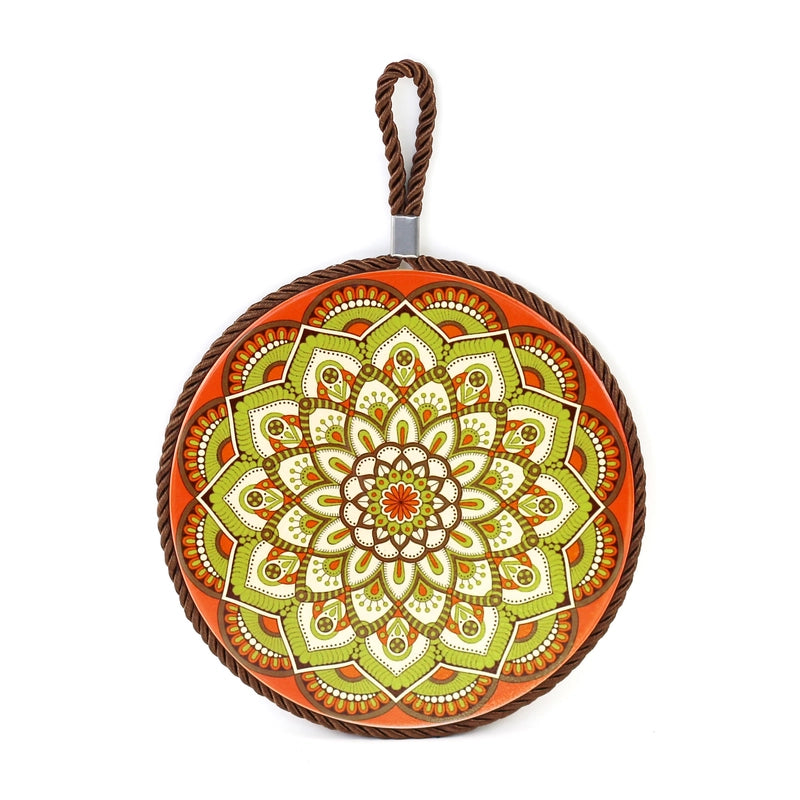 Factory Supply Thermal Transfer Printing 17cm Mandala Ceramic Heat Insulation Pot Mat Home Pot Mat European Style