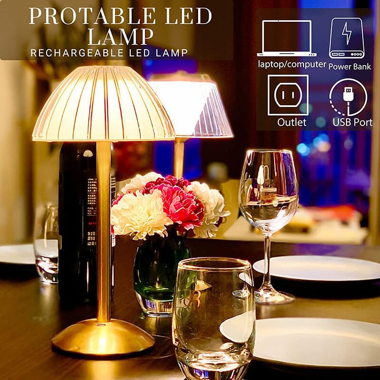 Retro LED Cordless Mushroom Table Lamp