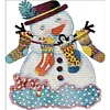 >SALE<Full Embroidery Cotton Thread 14CT Printed Christmas Snowman Cross Stitch35x40cm