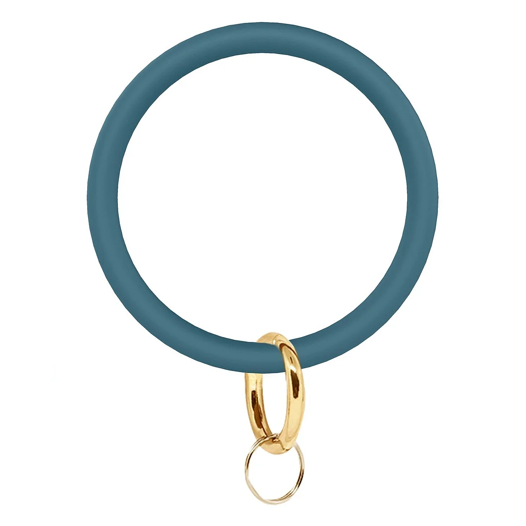 Dvacaman Hot Sale Big O Shaped Silicone Loop Wrist Key Ring Keychain with Gold O Clasp Round Key Wrist Strap Accessory Wholesale
