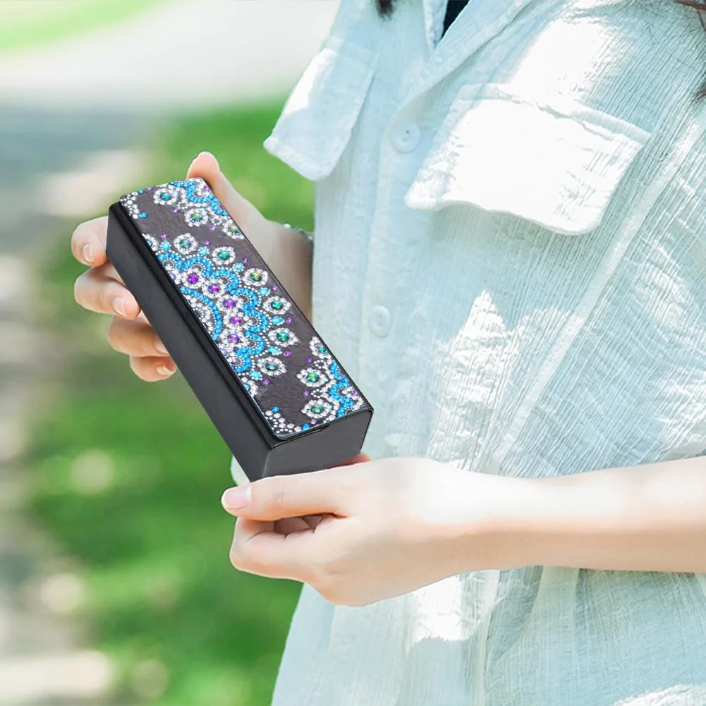 DIY Diamond Painting Eye Glasses Case Travel Leather Sunglasses Storage Box