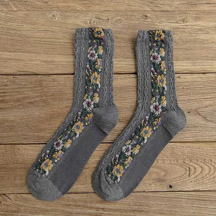 Fairy Tales Aesthetic Cottagecore Fashion Vintage Socks QueenFunky