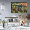 >SALE<Full Embroidery Cotton Thread 14CT Print Autumn Garden Villa Cross Stitch59x42cm