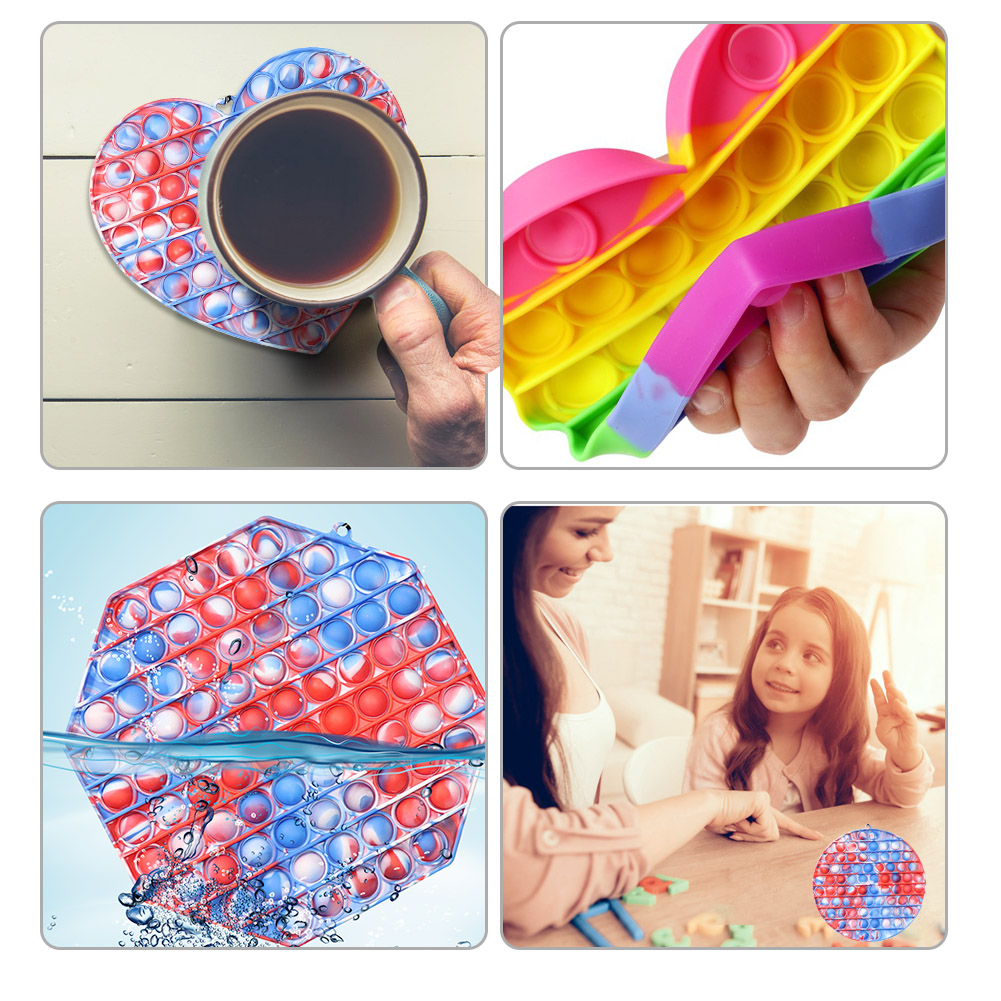 

Silicone Tie-dye Large Push Bubble Concentration Anti Stress Fidget Toys, 501 Original