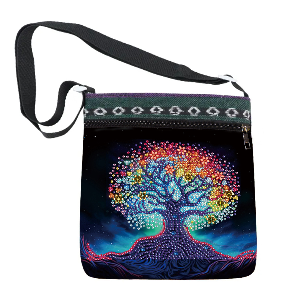 Tree Of Life Special Shape Diamond Painting Shopping Bag Rhinestone Shoulder Bag