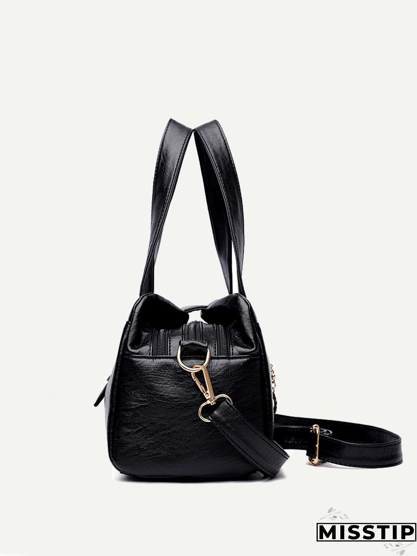 Minimalist Buckle Detail Satchel Bag