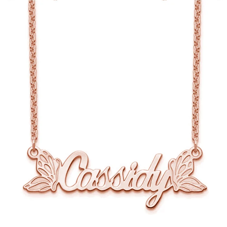 Personalized Butterfly Name Necklace Custom Name Classic Necklace for Her