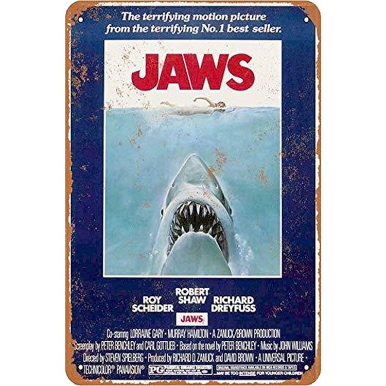 JAWS 1975 Movie Film - Vintage Tin Signs/Wooden Signs - 20*30cm/30*40cm