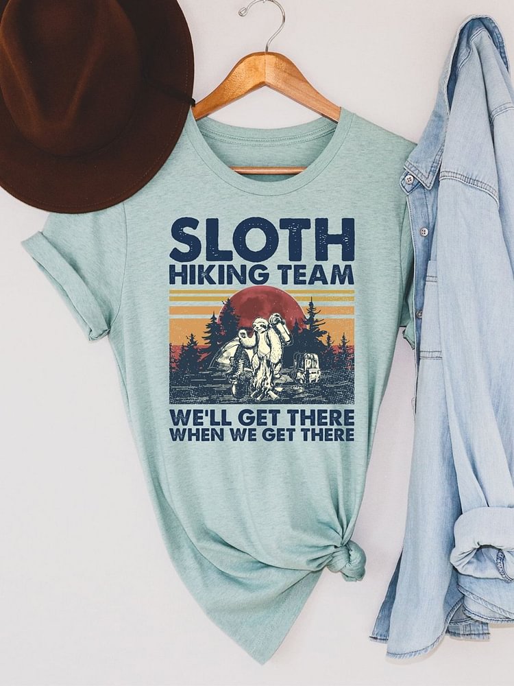 Bestdealfriday Sloth Hiking Team Tee