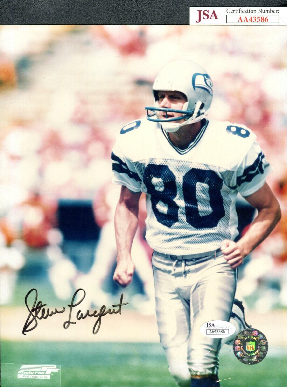 JSA Steve Largent Autographed Signed AUTO 8x10 Photo Poster painting Seattle Seahawks TRB 673