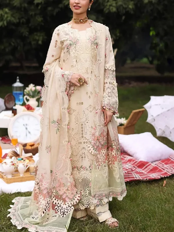 Round Neck Printed Lace Top And Pants Suit
