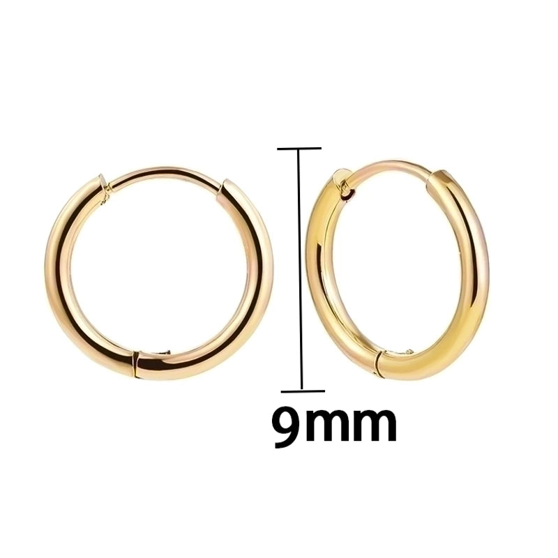 1 Pair Minimalist Solid Color Plating Stainless Steel Hoop Earrings