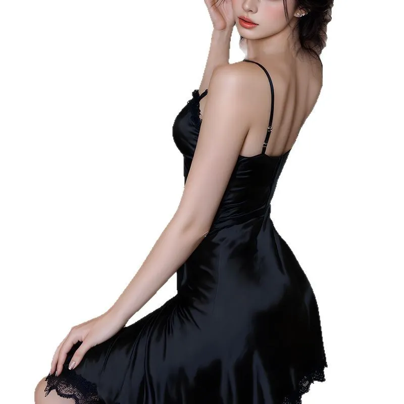 Churchf Spring And Summer New Private Lace Sexy Pajamas Female Ribbon Slings Slings Tempting Tempting Home Clothes Pure Desire
