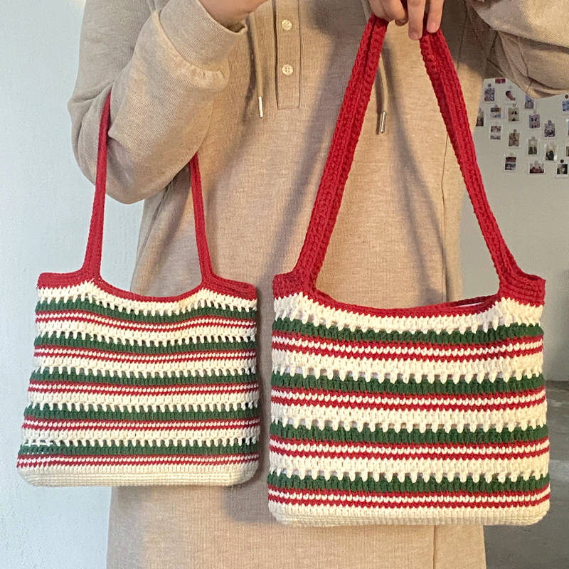 Christmas Crochet DIY Kit: Handmade Yarn Knitting Bag