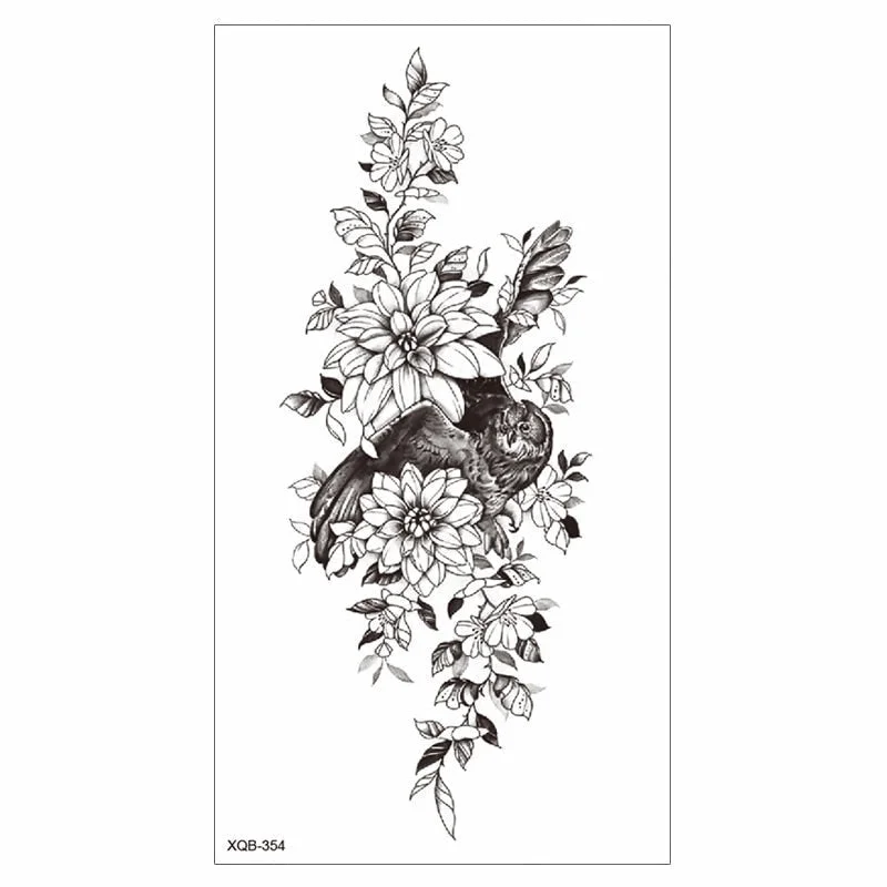 Waterproof Tattoo Sticker Temporary Tattoo Black Rose Tattoo Leg Chest Arm Tattoo Man Woman Tattoo Skin Tattoo Art Tatouage TaTy 515-1