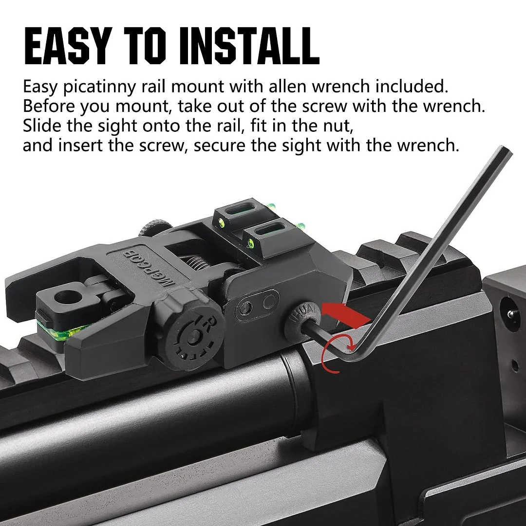 ohhunt&reg; Flip Up Sights with Green Red Fiber Optics Dots