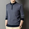 Jacquard half turtleneck thick warm casual sweater