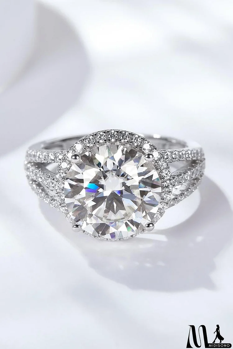 5 Carat  Moissanite Split Shank Ring