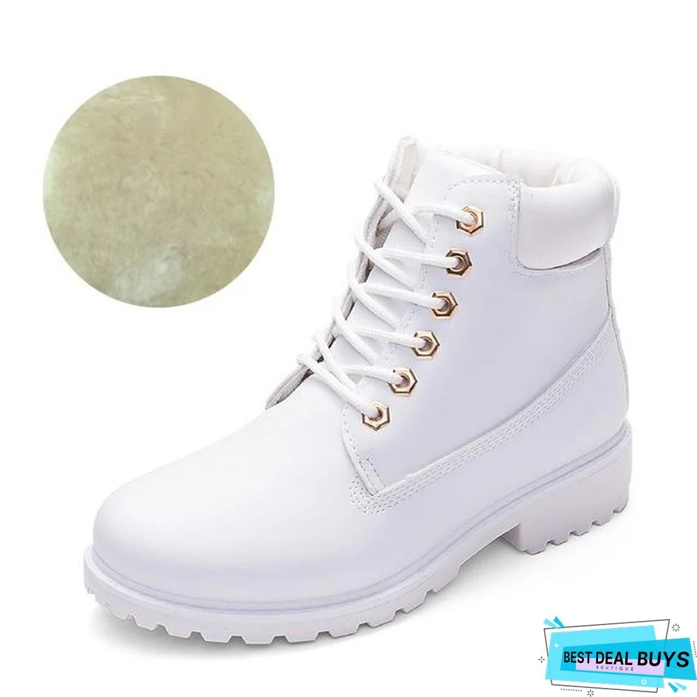 Autumn Early Winter Shoes Women Flat Heel Boots Fashion Keep warm Women's Boots Brand Woman Ankle Botas