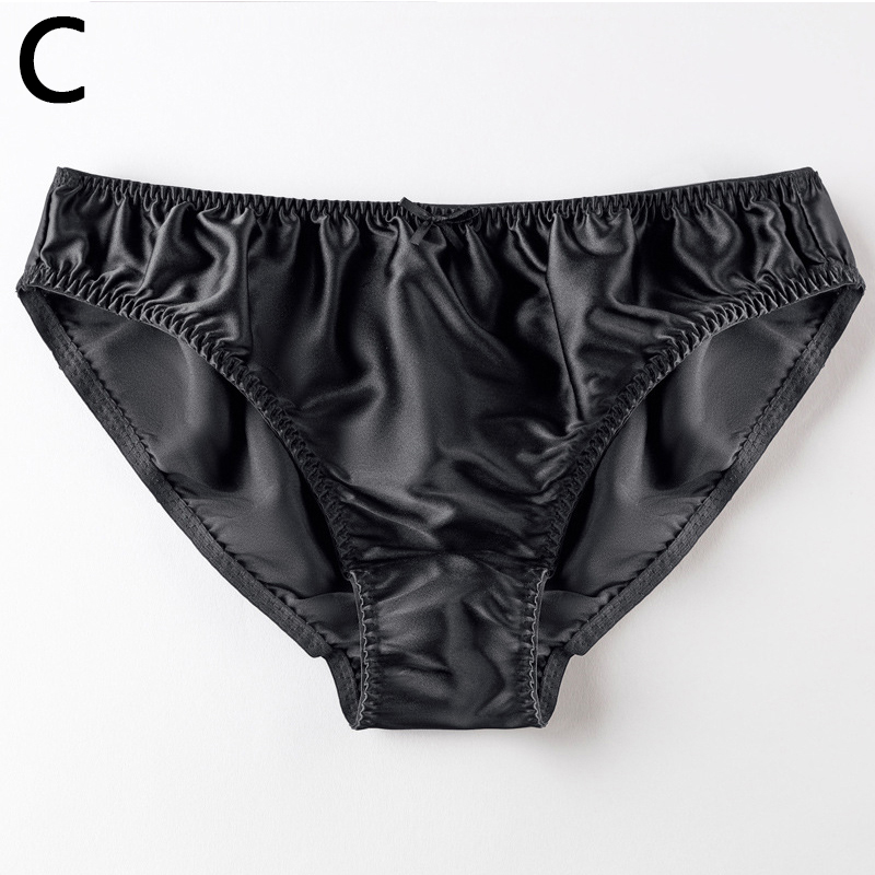 Lidudu Sexy Real Silk Women's Underwear Seamless Panties Female Satin Briefs Comfortable Lingerie Mid Waist Undershorts Plus Size