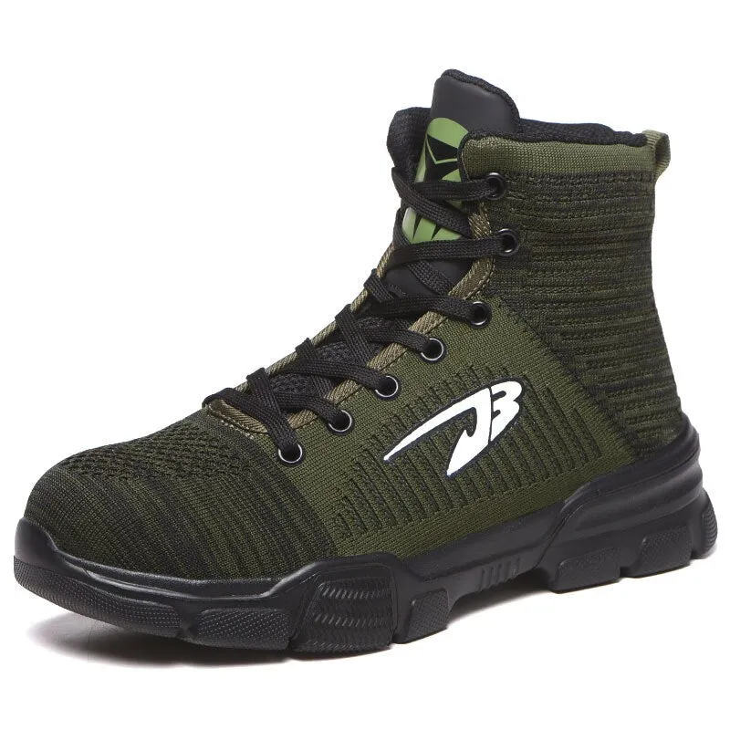 MWY Safety Shoes Men Steel Toe Boots Indestructible Work Shoes Lightweight Breathable Anti-smashing Shoes Size 37-48