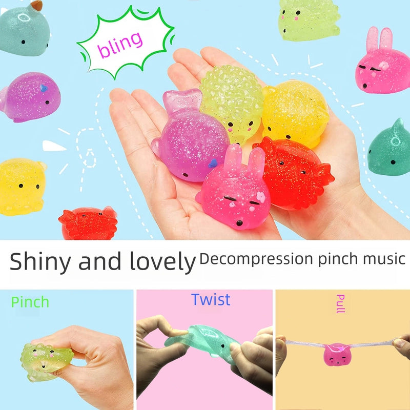 Large Gold Powder Ball Creative Cute Pet Animal Soft Glue Sticky Vent Ball Pinch Music Decompression Toy