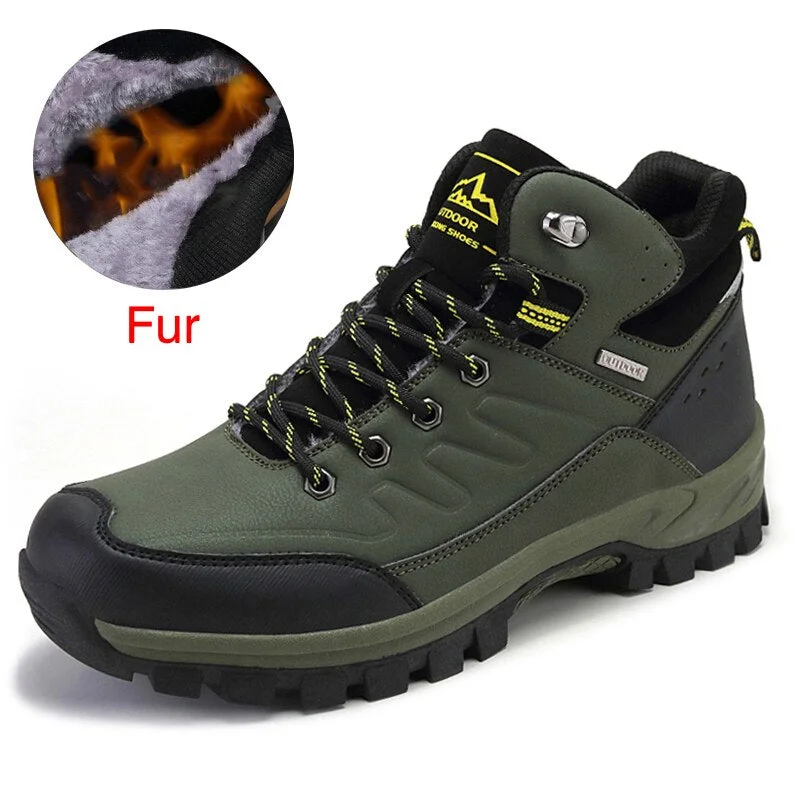 DEKABR Brand Winter Men Snow Boots Warm Plush Men's Boots Waterproof Leather Ankle Boots Top Quality Non-slip Men's Hiking Boots